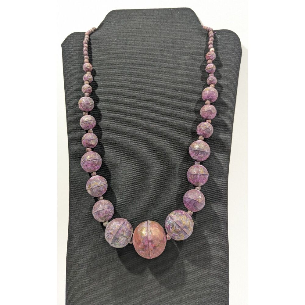 Artisan Washed Purple Metal Graduated Beads